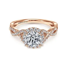 14K Rose Gold 'Marissa' Halo Round Diamond Engagement Ring