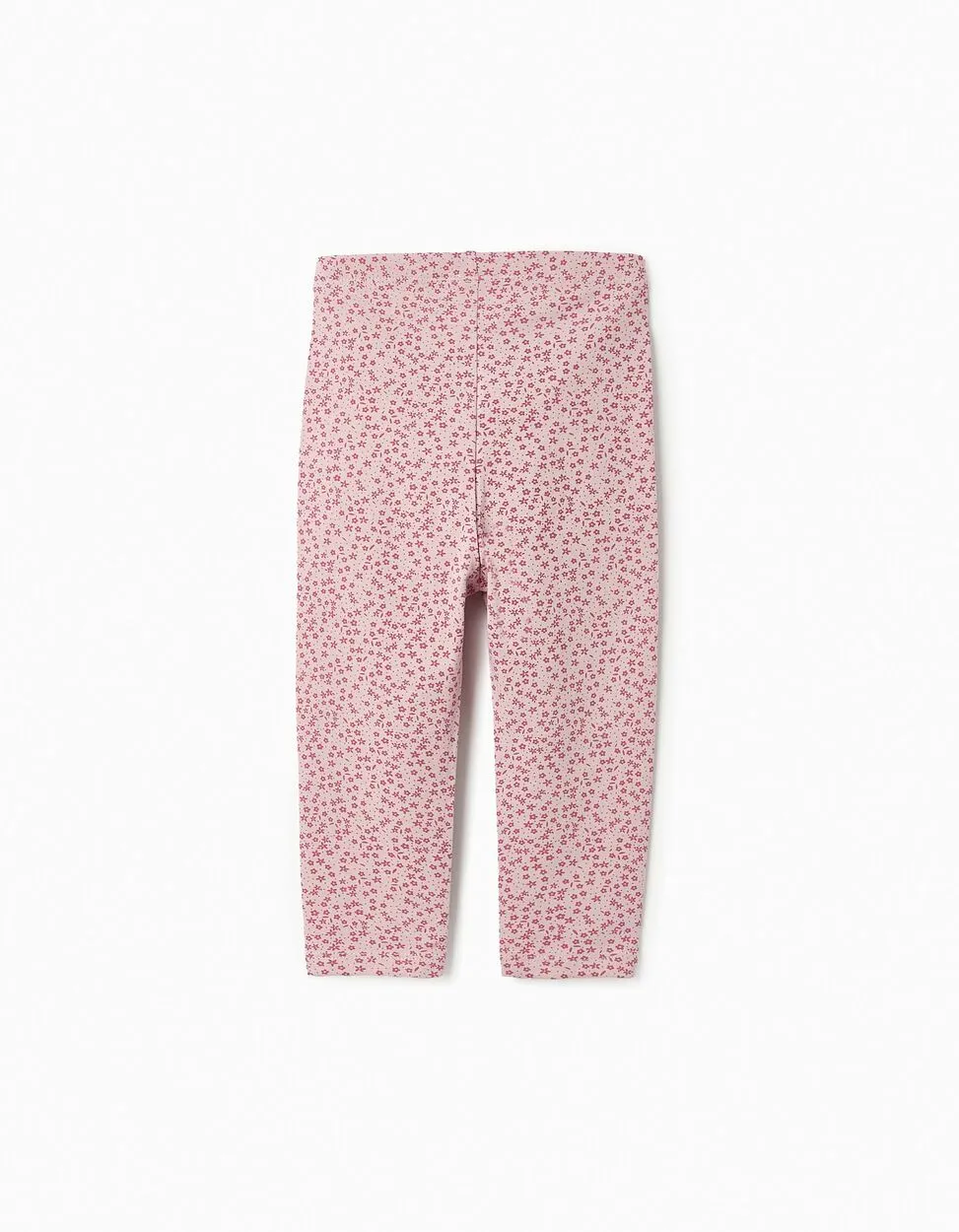 2 Cotton Leggings for Baby Girls, Pink/Floral