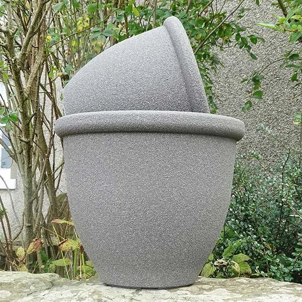 51cm Belair Planter Grey Stone effect Plant Pot