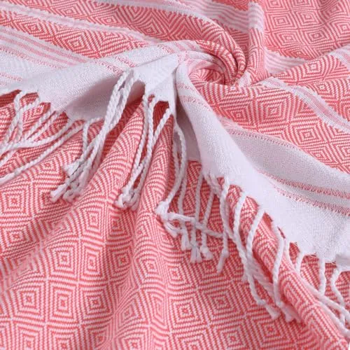 6 Packs Oversized Cotton Turkish Beach Towels Set Bulk 74x38 Extra Large Sand Free Quick Dry Clearance Swim Bath Camping Pool Towel Travel Blanket Adult Essentials Cruise Accessories Vacation Stuff