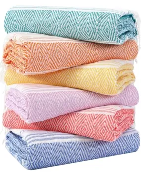 6 Packs Oversized Cotton Turkish Beach Towels Set Bulk 74x38 Extra Large Sand Free Quick Dry Clearance Swim Bath Camping Pool Towel Travel Blanket Adult Essentials Cruise Accessories Vacation Stuff