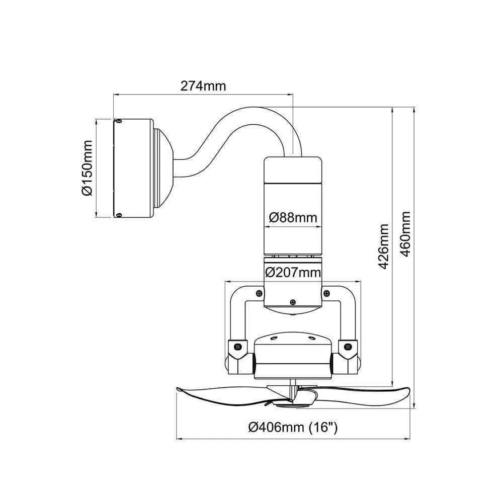 Acorn Corner Fan DC-360-CO (16")