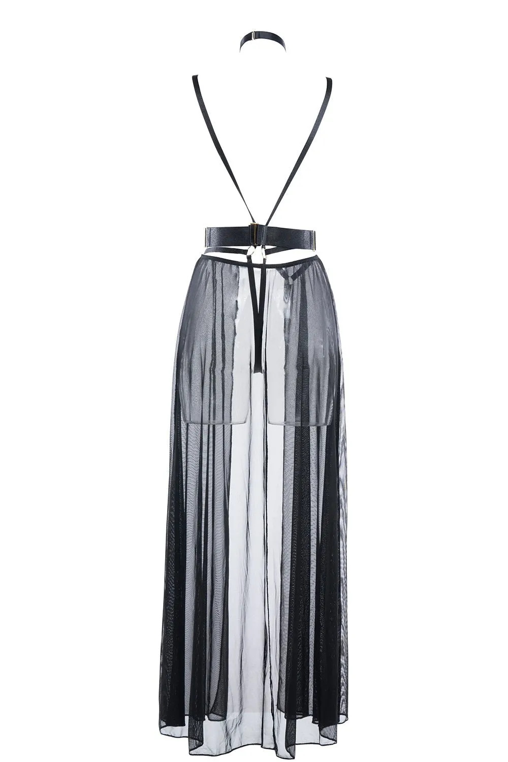 Airy Sheer Harness Skirt Dress