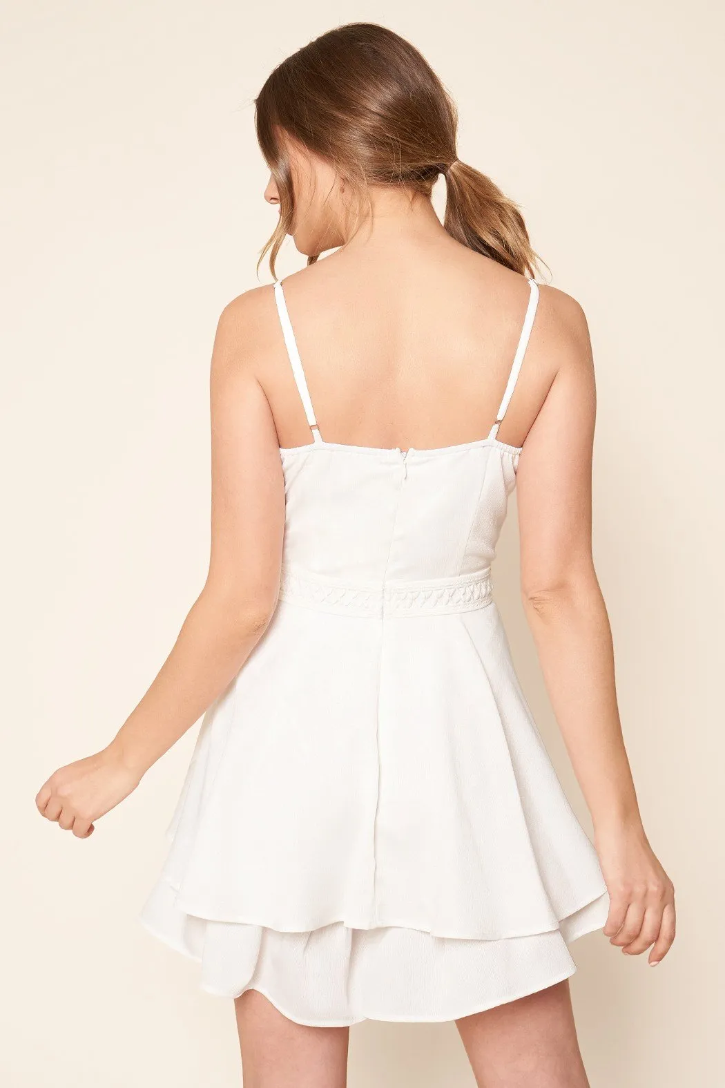 Alicante White Surplice Sleeveless Romper