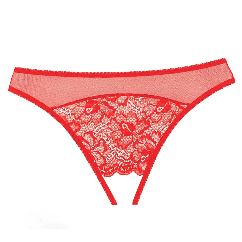 Allure Adore Just A Rumour Lace & Mesh Crotchless Panties