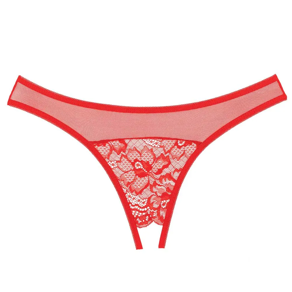 Allure Adore Just A Rumour Lace & Mesh Crotchless Panties