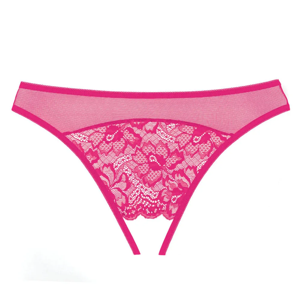 Allure Adore Just A Rumour Lace & Mesh Crotchless Panties