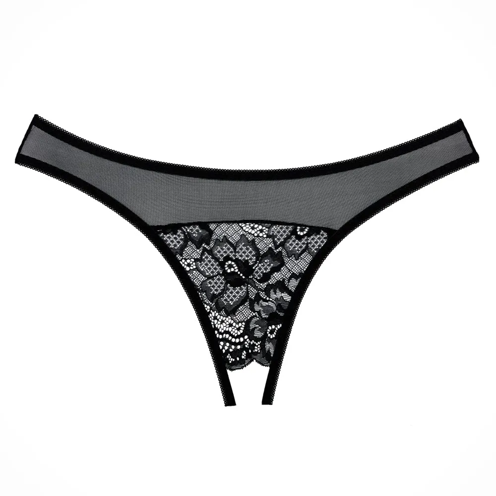 Allure Adore Just A Rumour Lace & Mesh Crotchless Panties