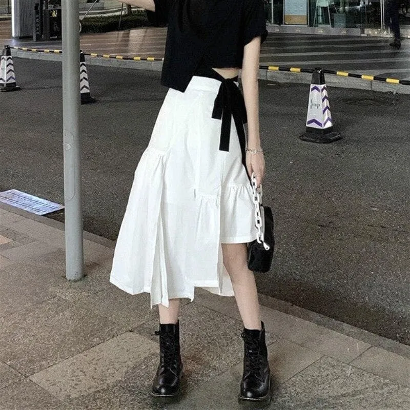 Asymmetric Skirt with Ruffles