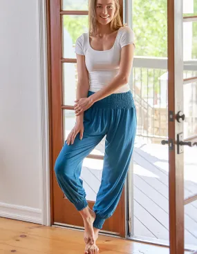 Bamboo / Organic Cotton Taj Pocket Pants - Teal Blue - M and L Only