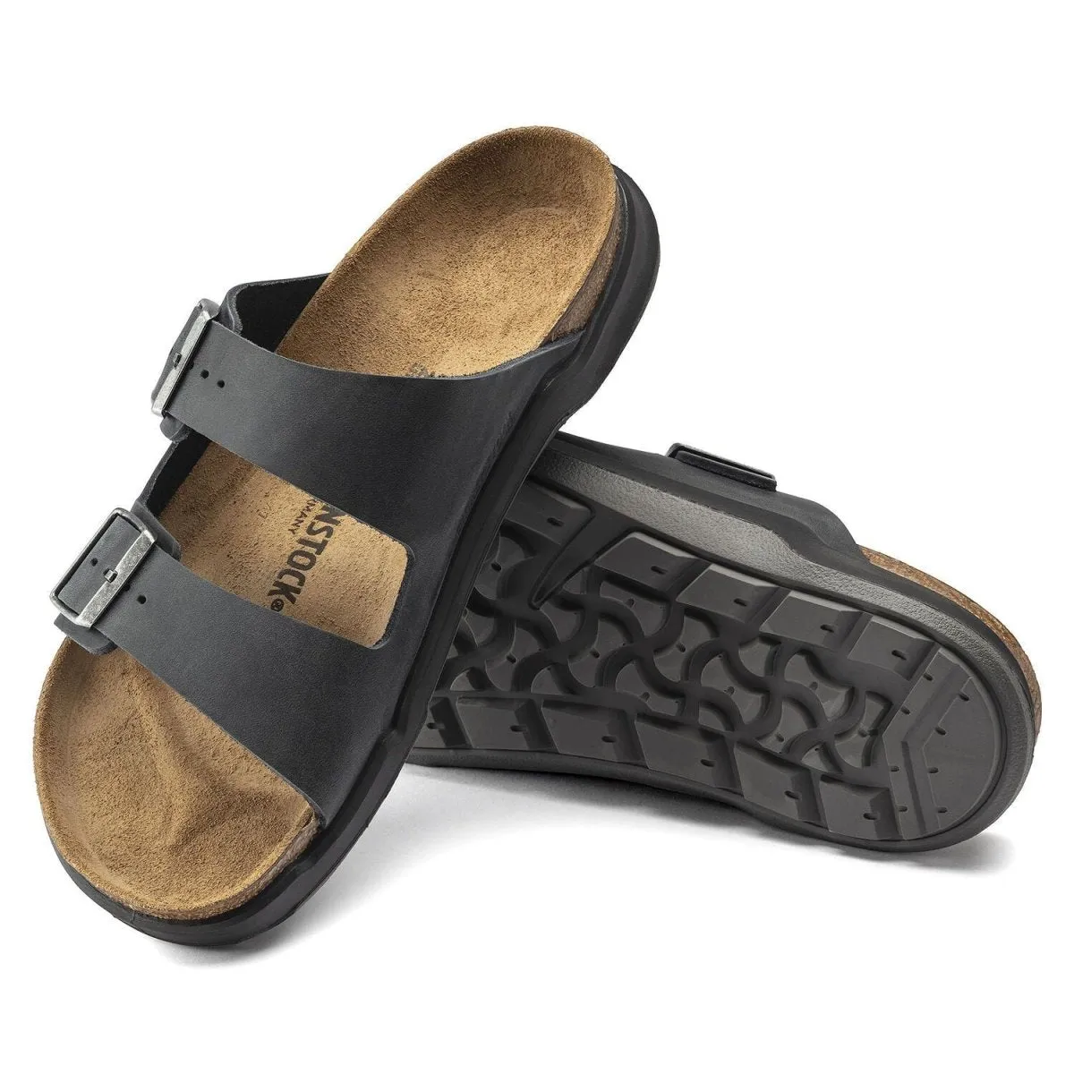 Birkenstock Men's Arizona Rugged Cross Town Black Oiled Leather