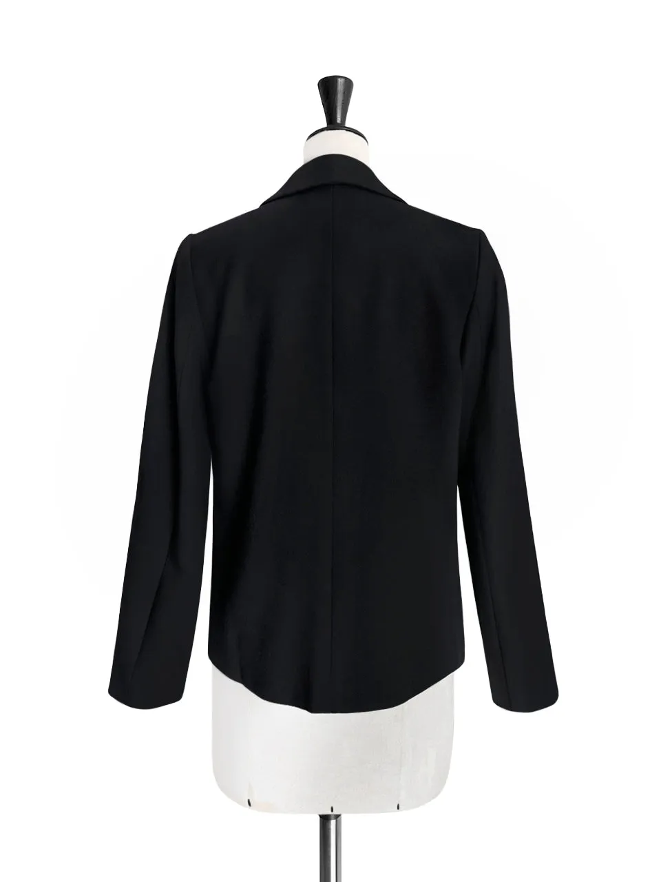 Black Asymmetrical Ruffled Lapel One Button suit jacket