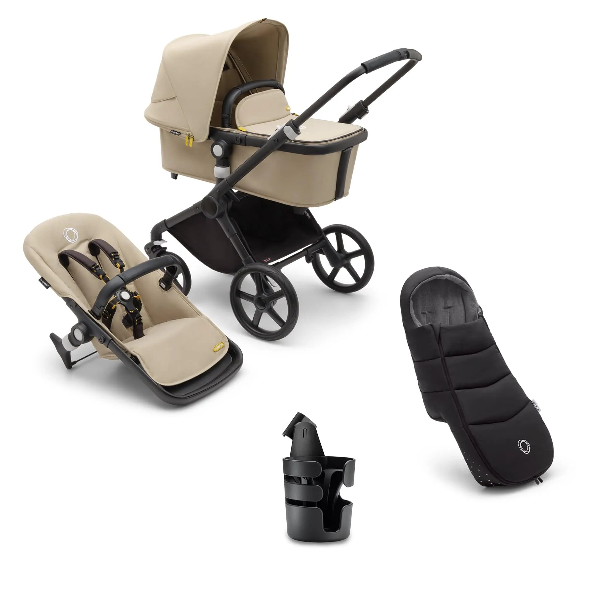 Bugaboo Fox Cub Essential Bundle - Black/Desert Beige