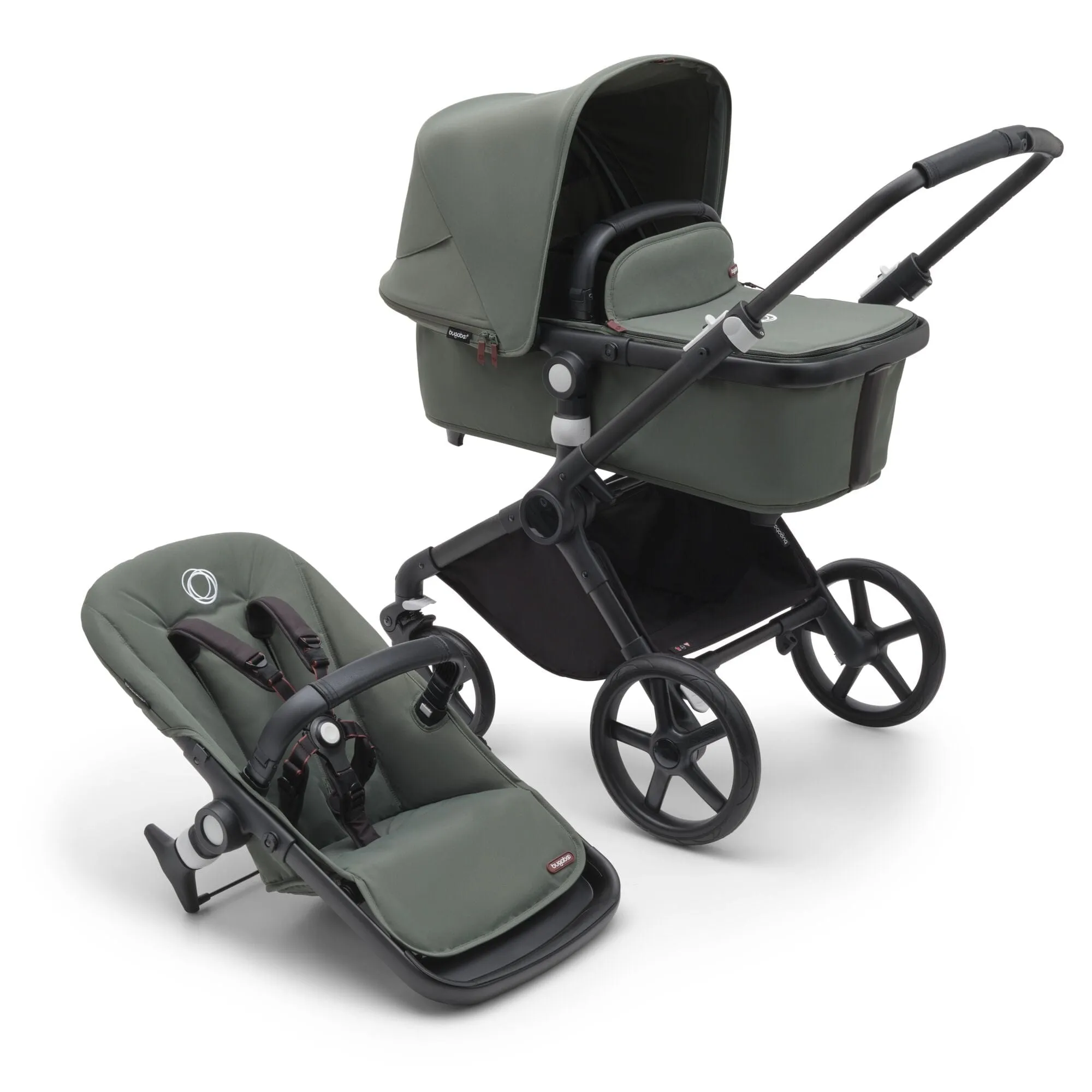 Bugaboo Fox Cub Essential Bundle - Black/Forest Green