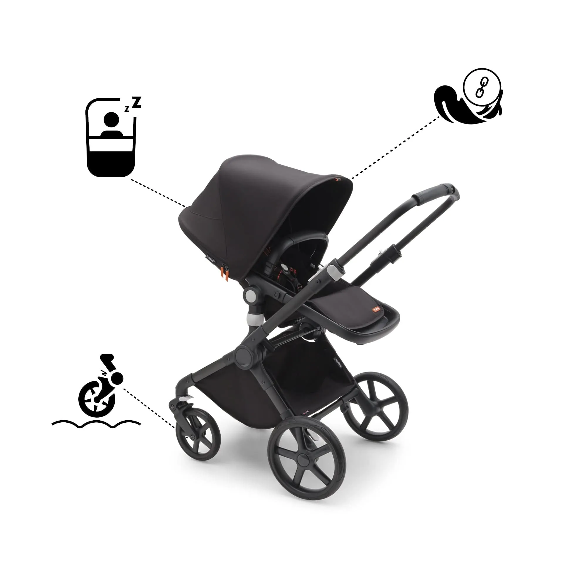 Bugaboo Fox Cub Essential Bundle - Black/Midnight Black