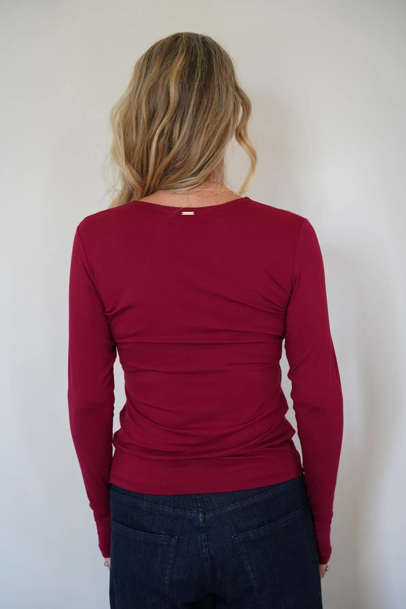 Burgundy Long Sleeve Tee