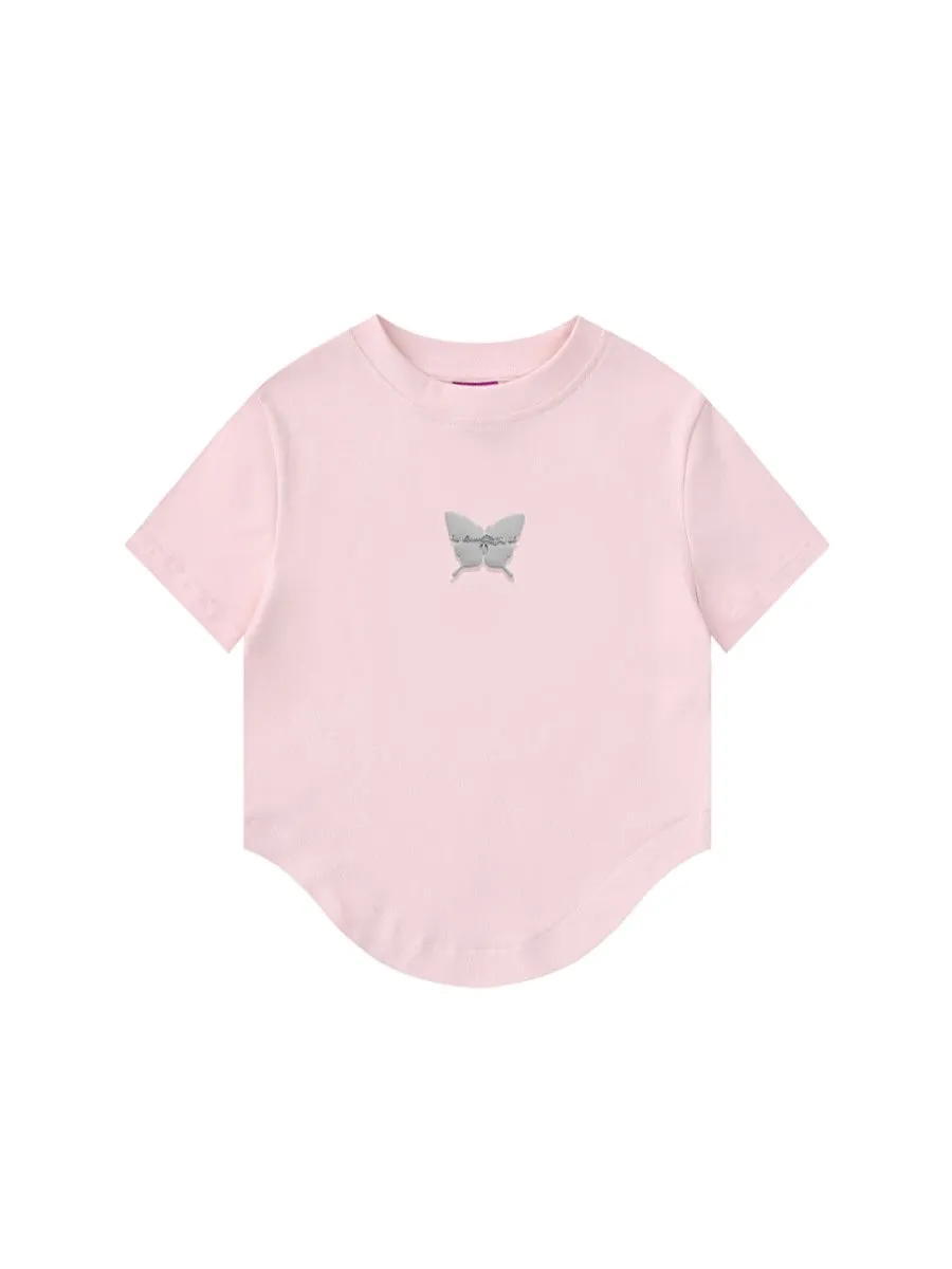 Butterfly Irregular Short Sleeve Tops