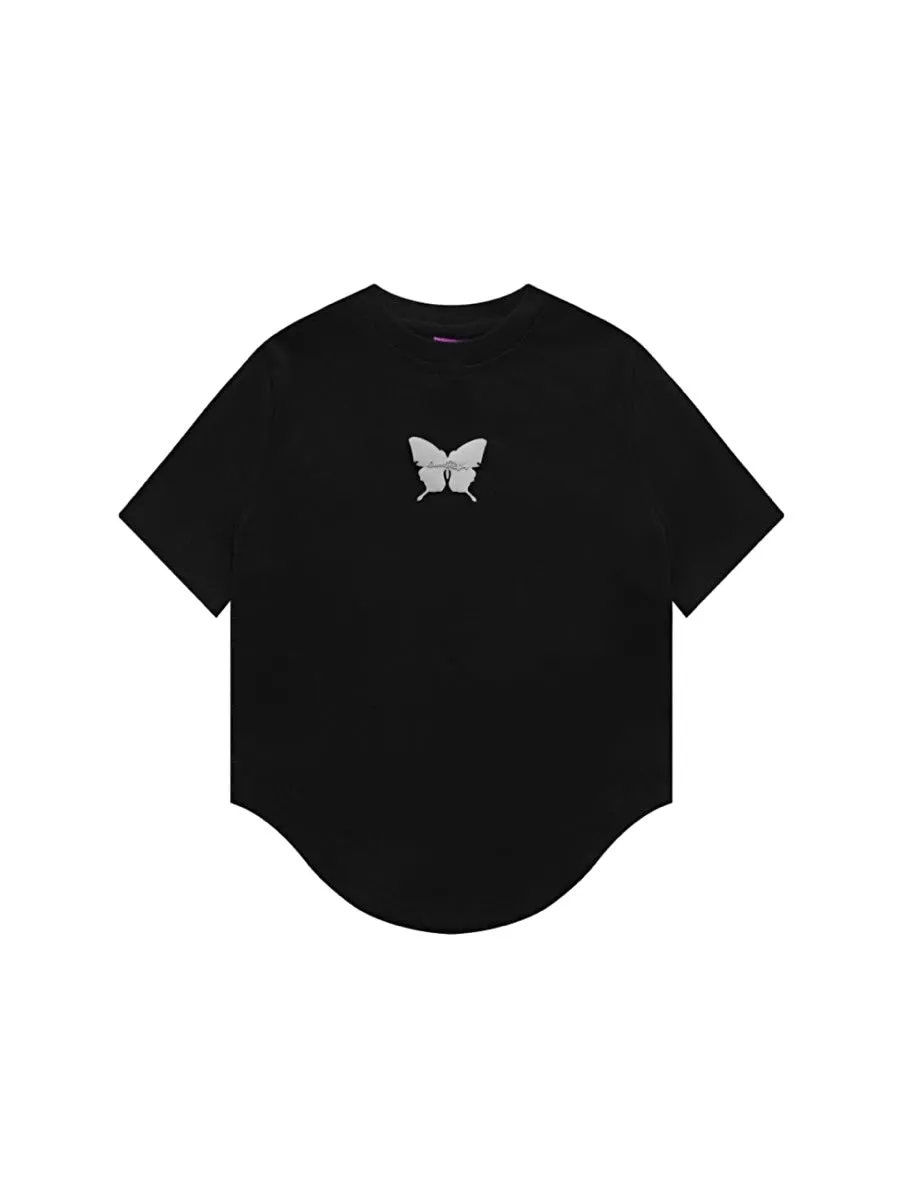 Butterfly Irregular Short Sleeve Tops