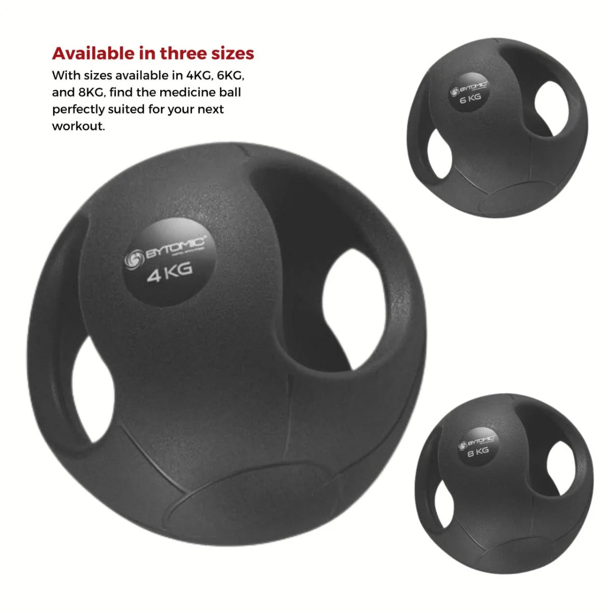 Bytomic Double Grip Medicine Ball 8kg Black