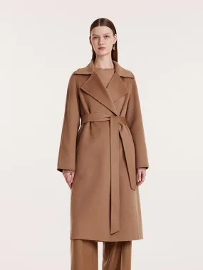 Camel Pure Cashmere Lapel Coat