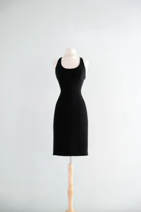 Chic 1990's Little Black Backless Dress with Cord Straps / Sz M