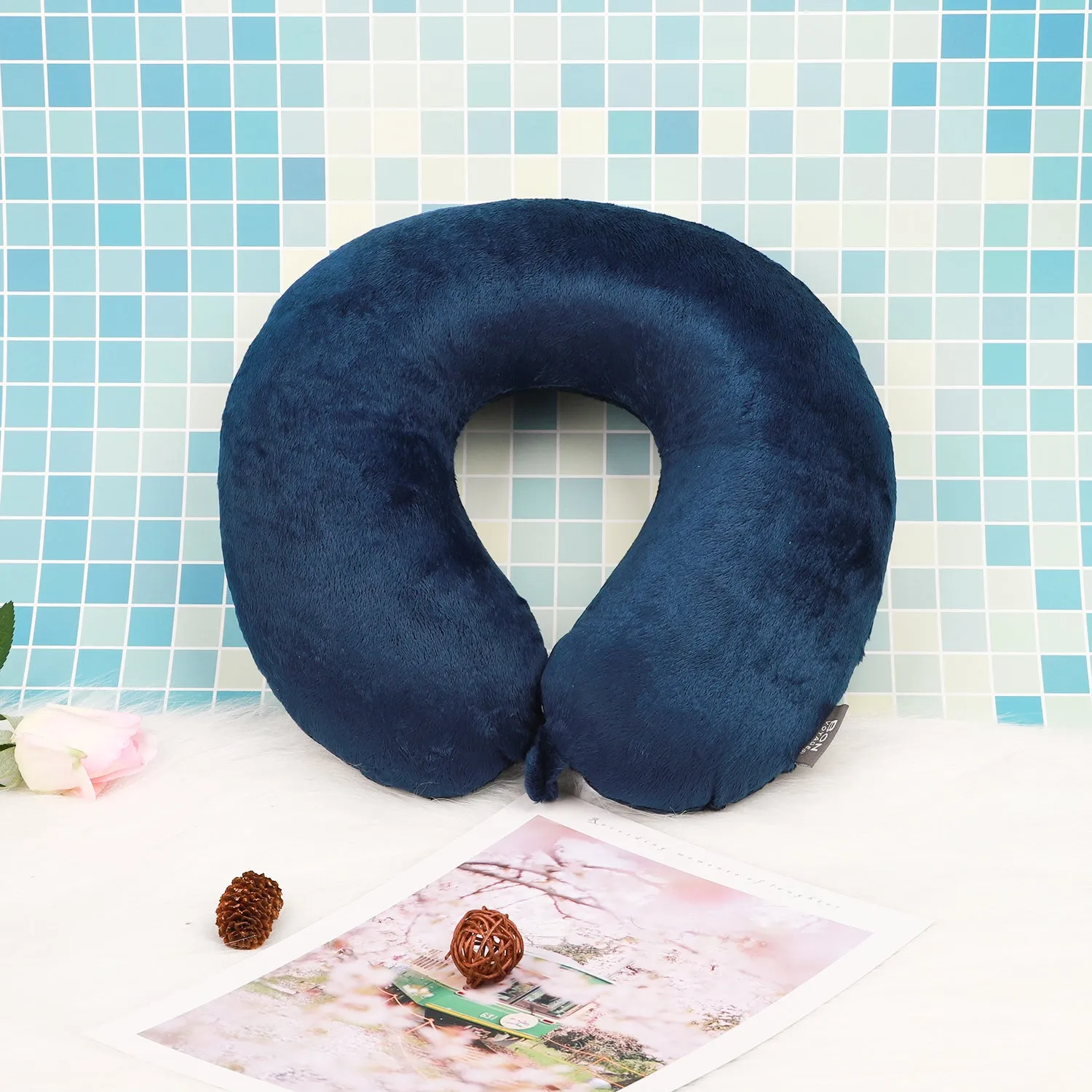 Classic Memory Foam Travel Neck Pillow - Navy