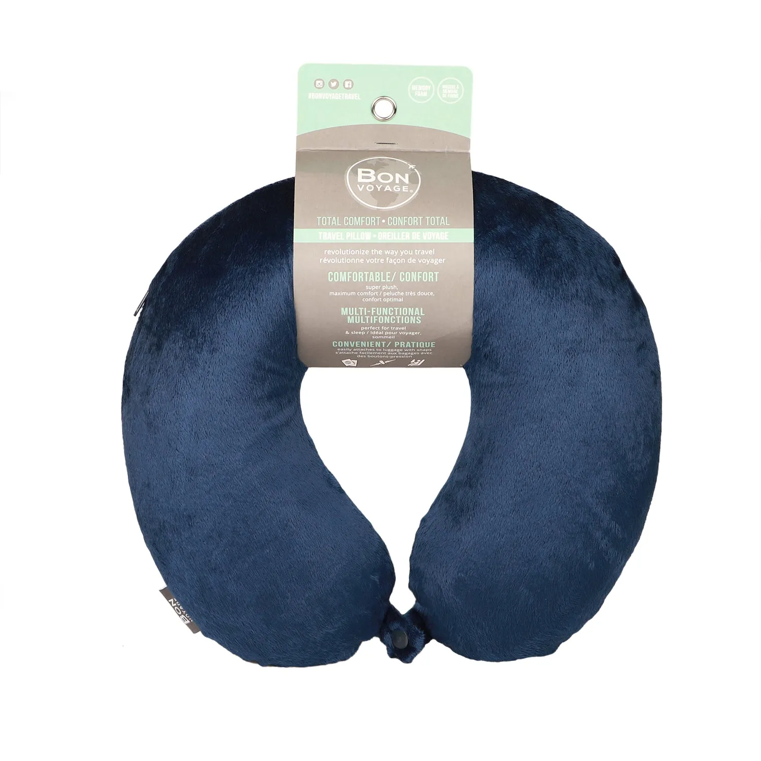 Classic Memory Foam Travel Neck Pillow - Navy