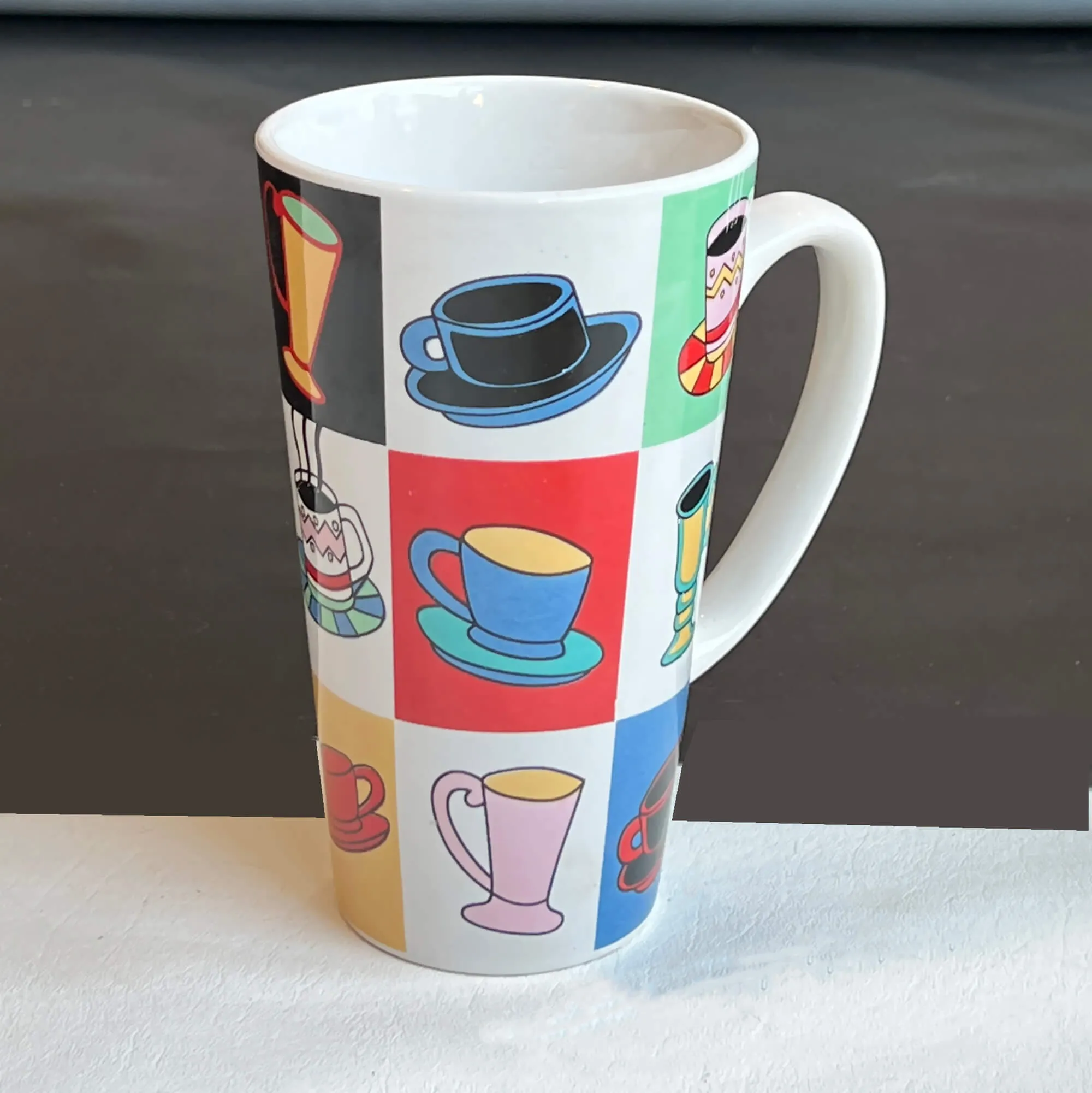 Coffee Lovers Tall Ceramic Coffee Mug with Handle for Home or Office