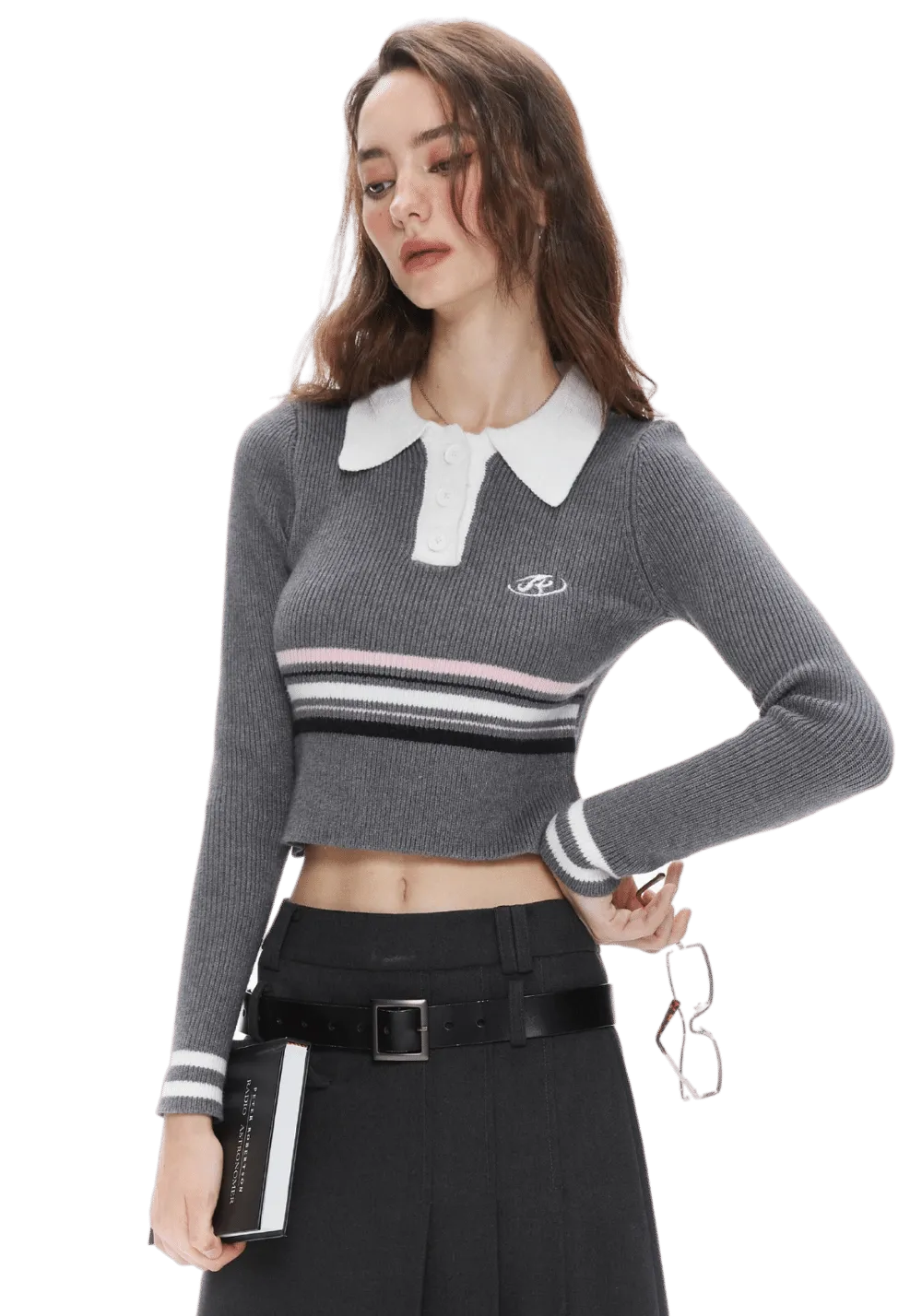 Collegiate Knitted Polo Sweater