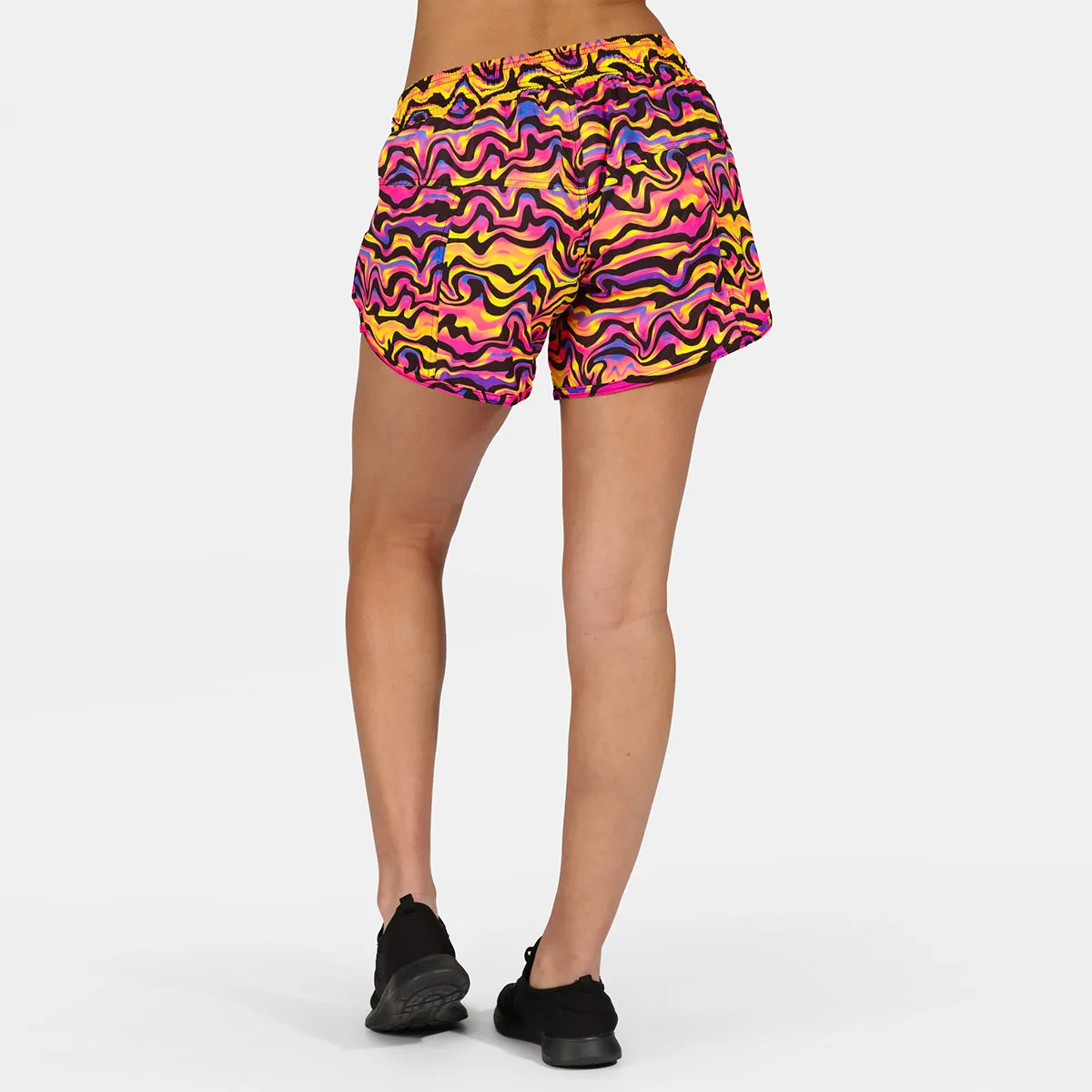 Coral Waves Loose Fit Workout Shorts