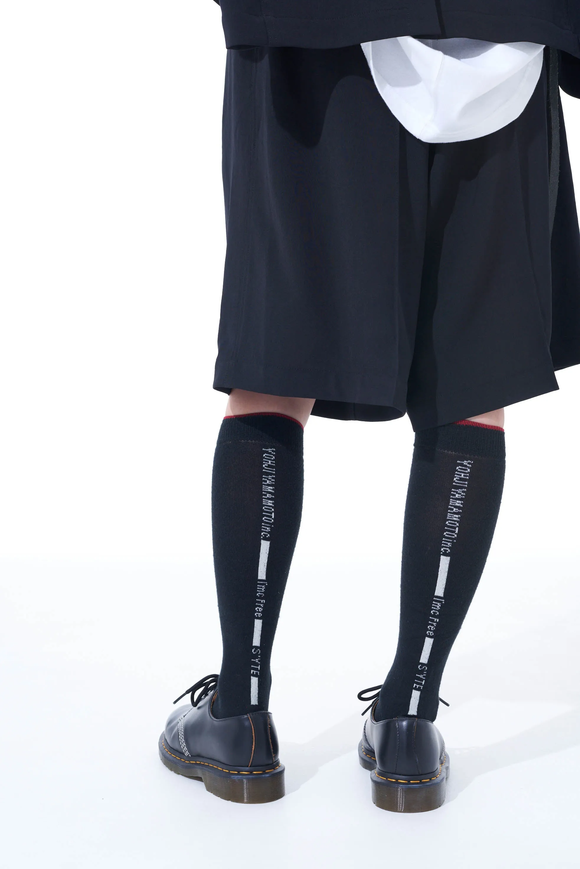 COTTON PLAIN STITCH「I'M FREE」LINE KNEE SOCKS