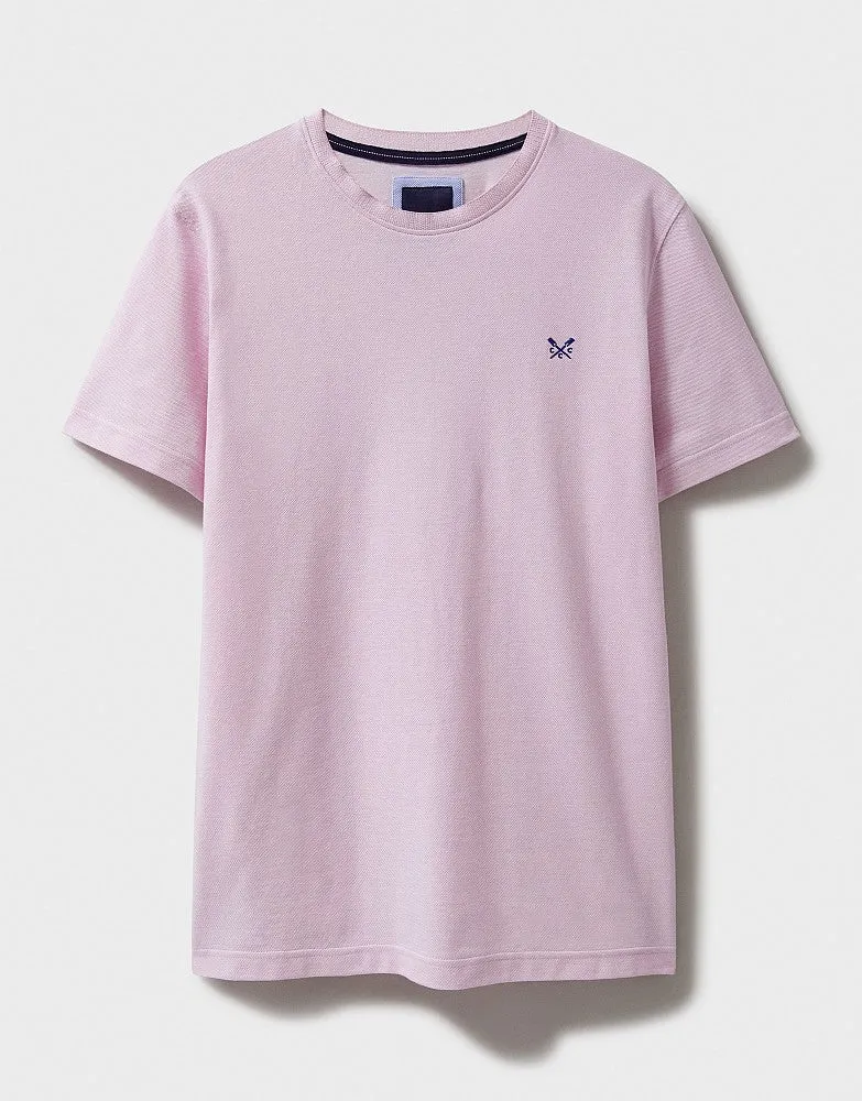 Crew Clothing Oxford Pique Short Sleeve T-Shirt - Heritage Pink White