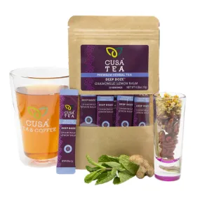 Deep Doze: Chamomile Lemon Balm Instant Herbal Tea by Cusa Tea & Coffee