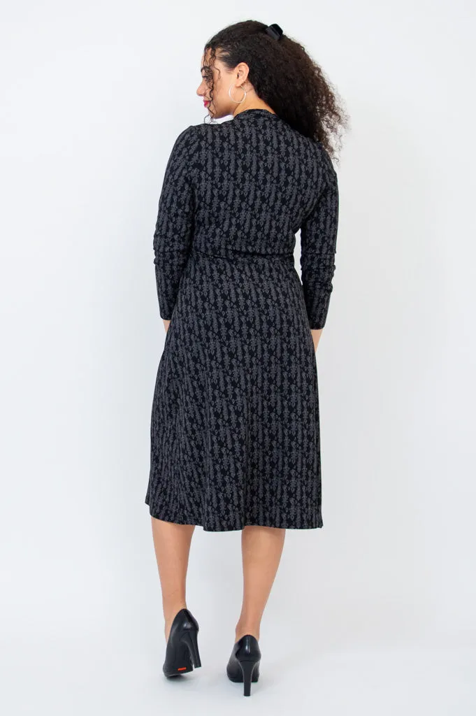 Desire Dress, Charcoal Paisley - Final Sale