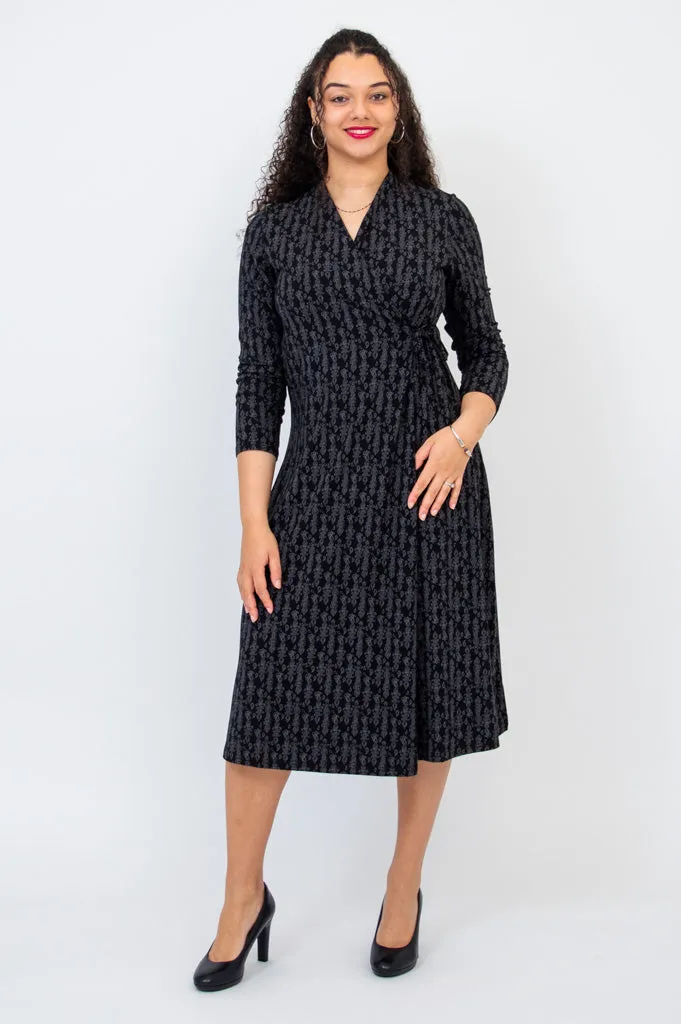 Desire Dress, Charcoal Paisley - Final Sale