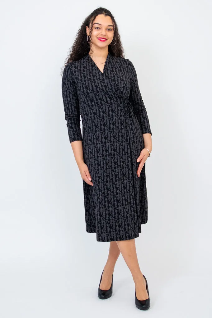 Desire Dress, Charcoal Paisley - Final Sale