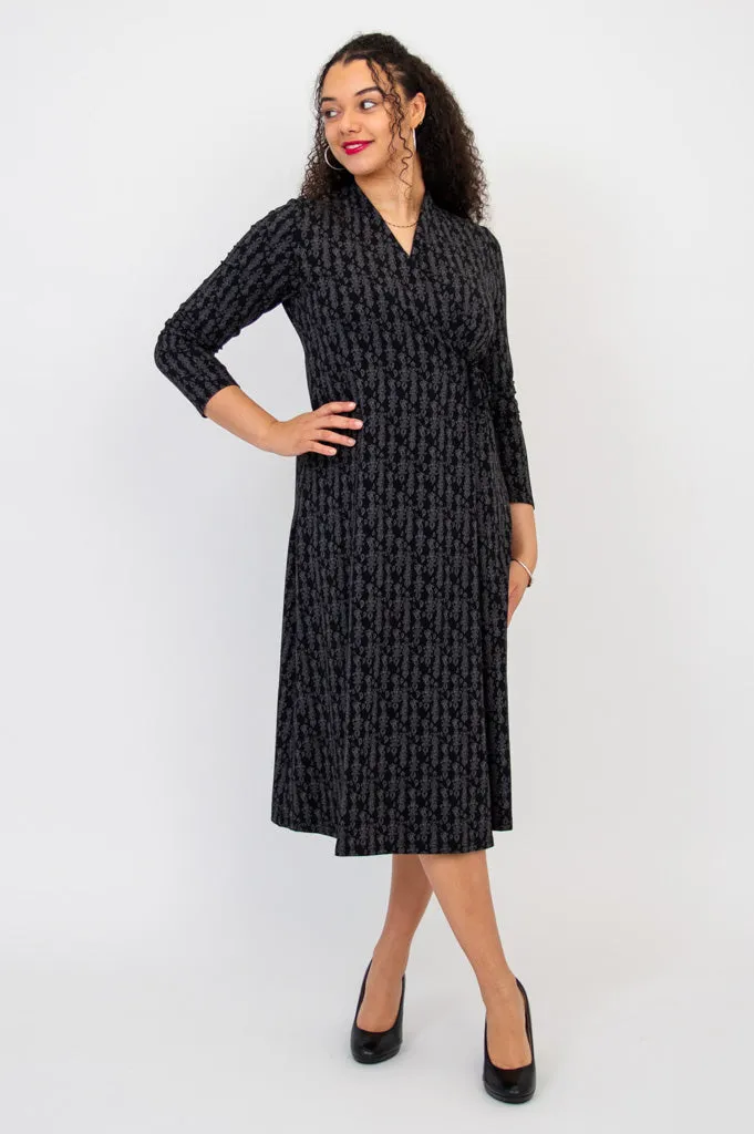 Desire Dress, Charcoal Paisley - Final Sale