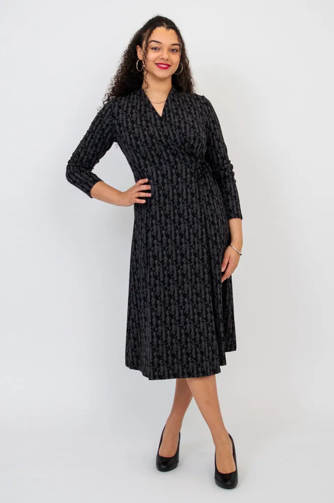 Desire Dress, Charcoal Paisley - Final Sale