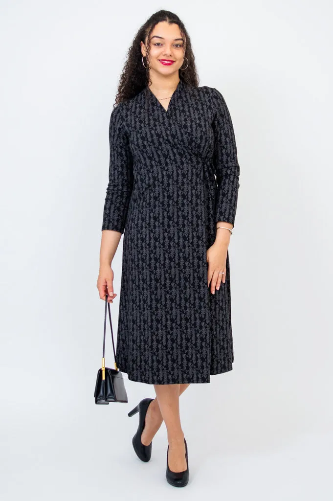 Desire Dress, Charcoal Paisley - Final Sale