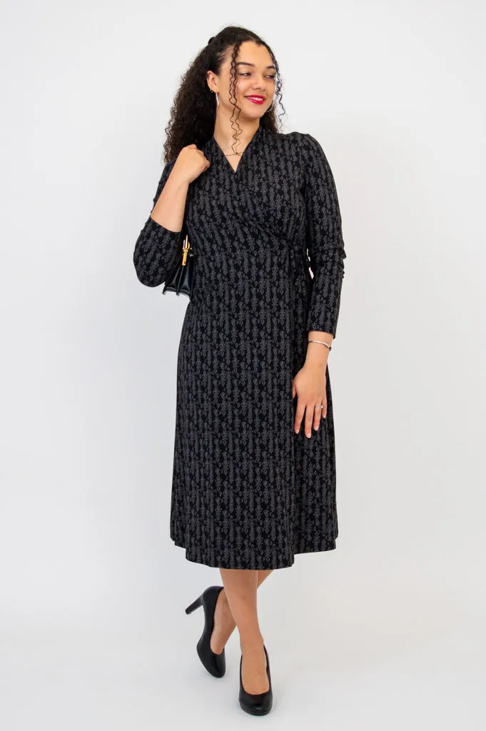 Desire Dress, Charcoal Paisley - Final Sale