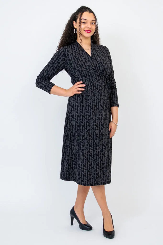 Desire Dress, Charcoal Paisley - Final Sale