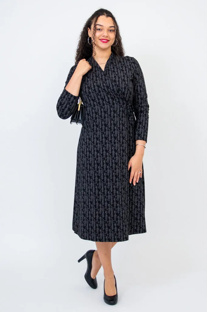 Desire Dress, Charcoal Paisley - Final Sale