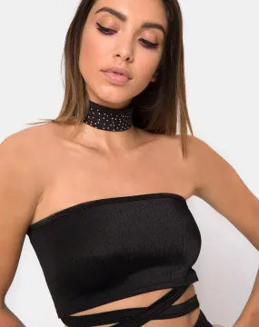 Dorian Criss Cross Tube Top in Black