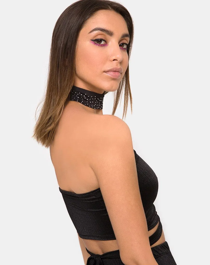 Dorian Criss Cross Tube Top in Black