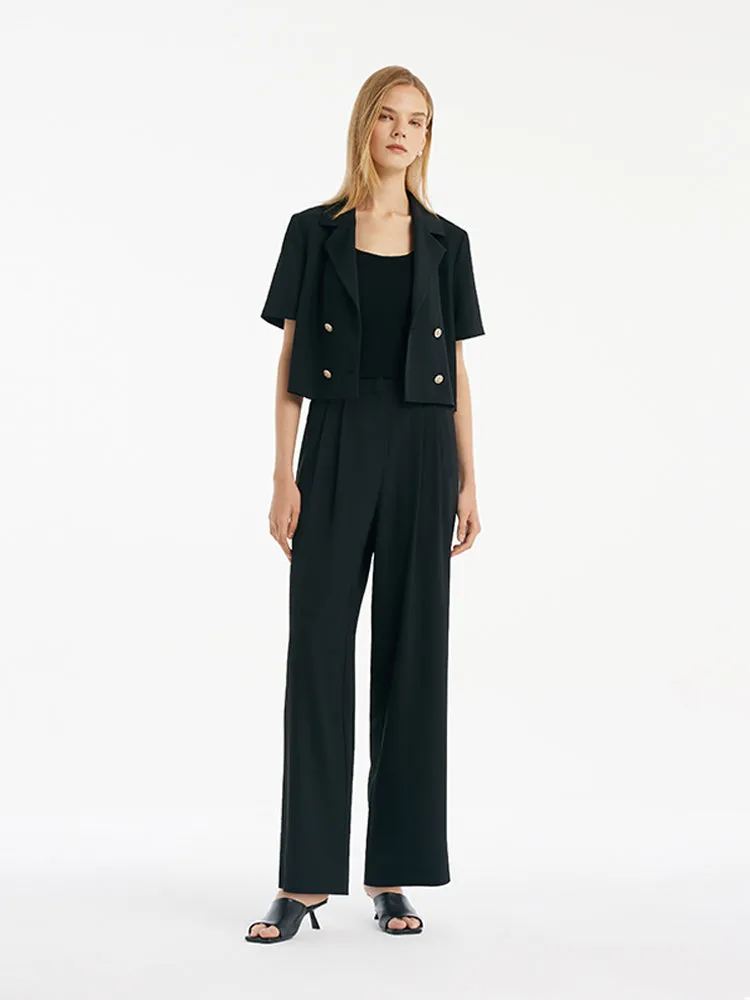 Double-Breasted Blazer And Pants Two-Piece Set