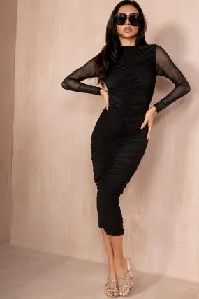 Earlene Black Mesh Dress