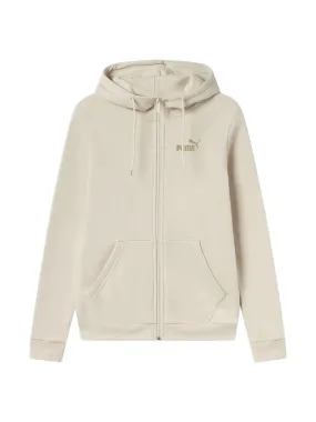 Felpa Puma panna con cappuccio e full zip Essential Glitter 684768-87