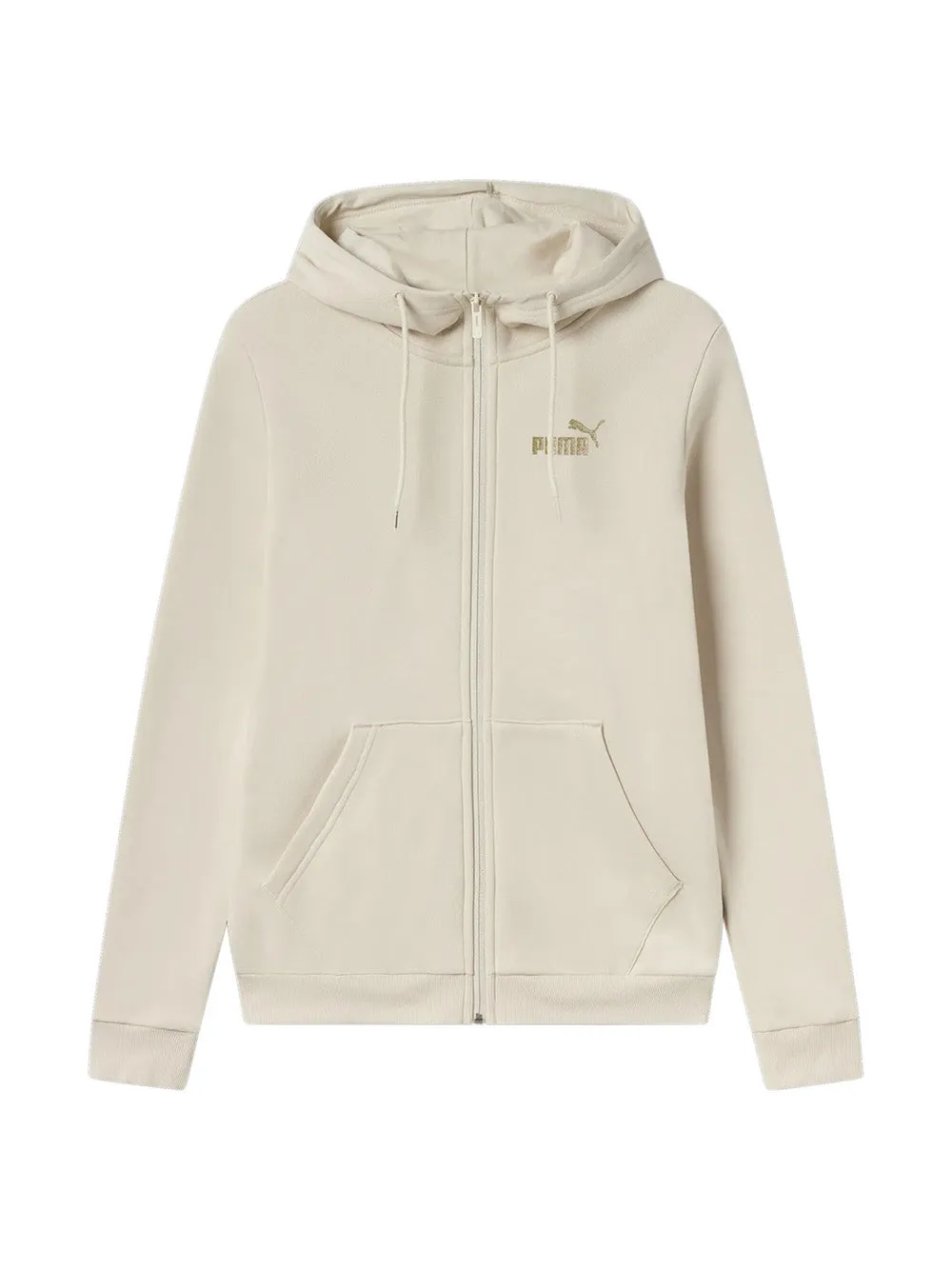 Felpa Puma panna con cappuccio e full zip Essential Glitter 684768-87