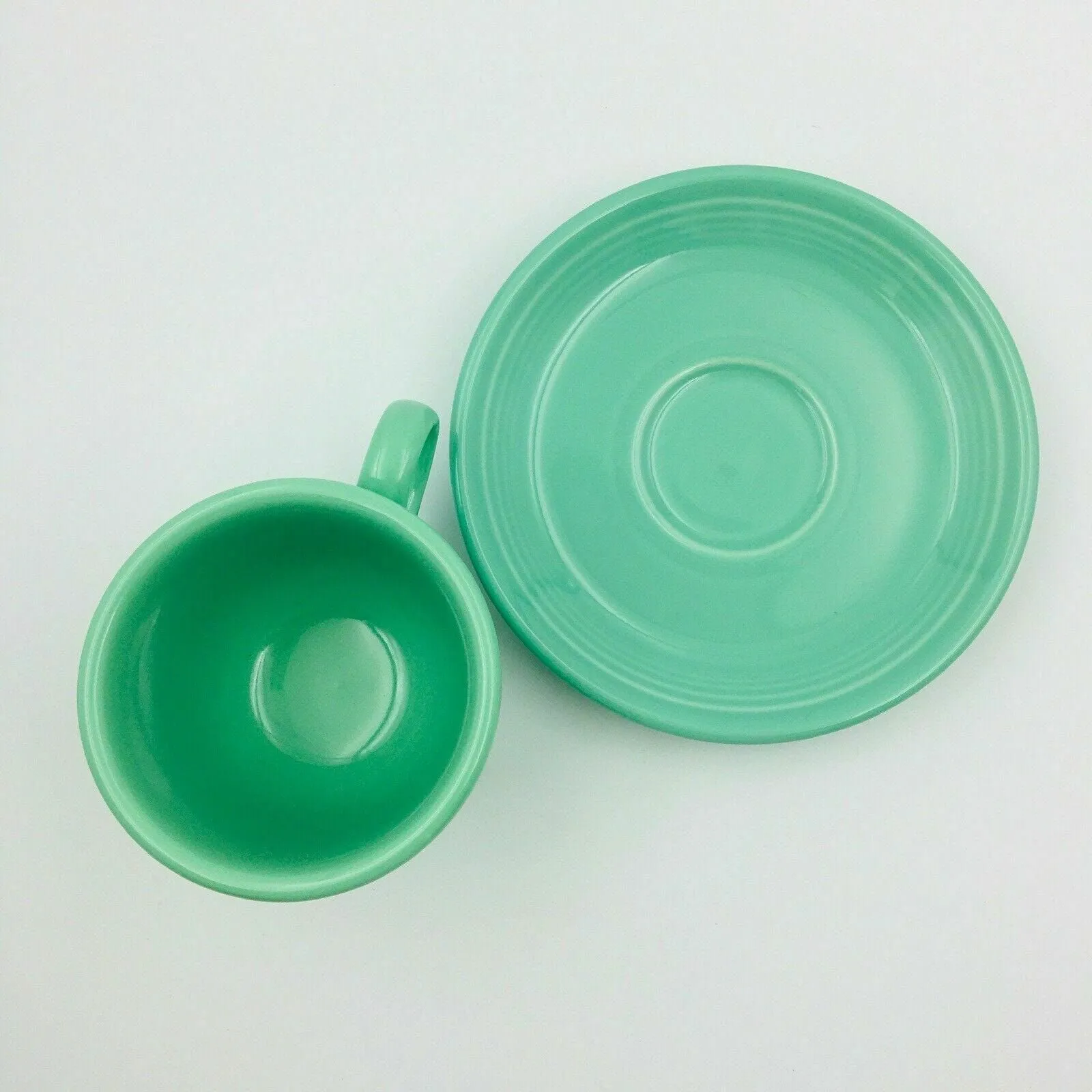 Fiesta Seafoam Green Replacement Tea Coffee Cup and Saucer Set Homer Laughlin Co USA.