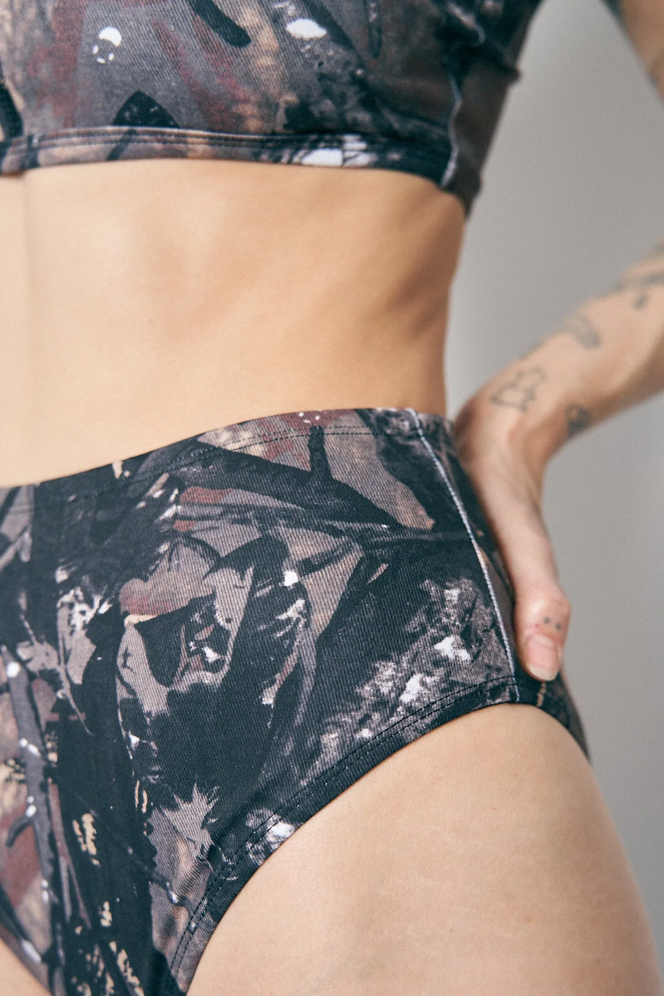 Forest Camo High Waist Bikini Bottom